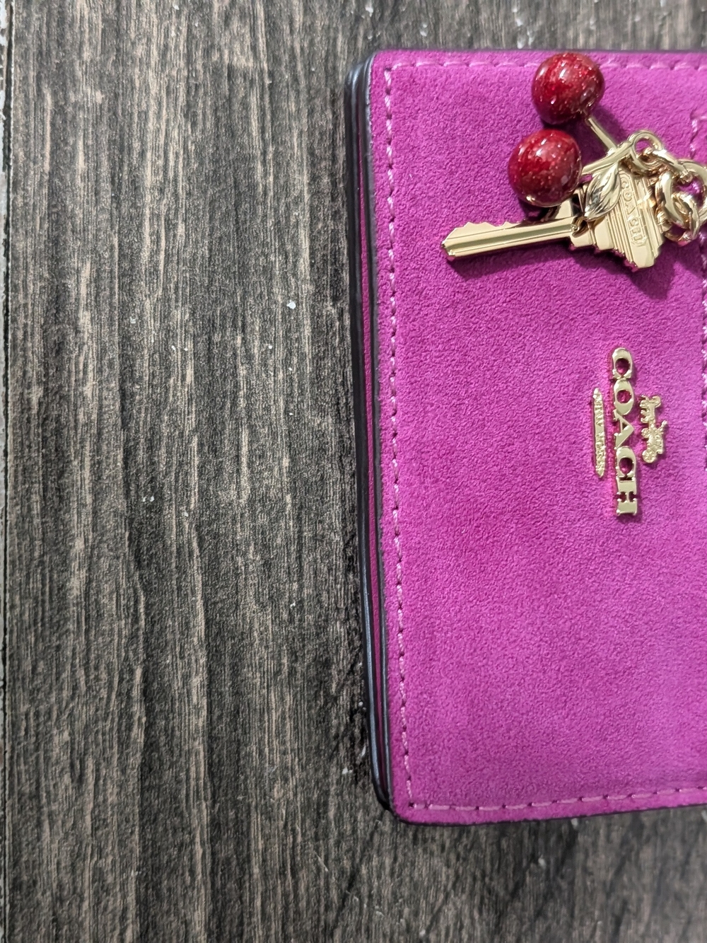 Coach Card Case With Charms Pink Wallet